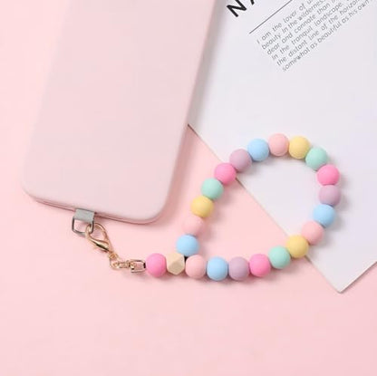 Bloomish Silicone Phone Wrist Strap with Cute Bear Charm - Anti-Loss Hand Strap Lanyard for iPhone & Android - Soft, Durable & Stylish Mobile Phone Accessory - color: Colorful