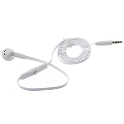 Mono Headset Wired Earphone Single Earbud 3.5mm Headphone Flat White Compatible with Kyocera DuraXV Extreme