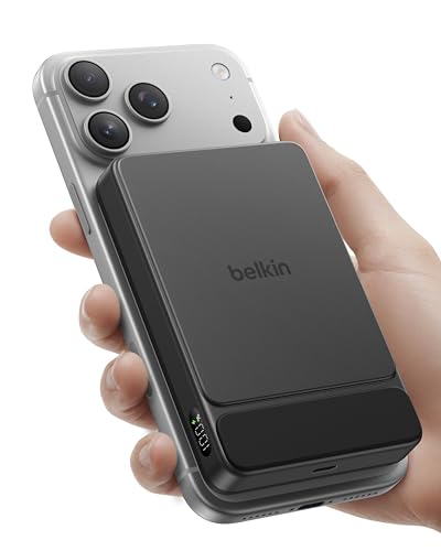 Belkin 10000mAh Qi2 25W Slim Portable Charger Power Bank with USB C Cable - color: Black