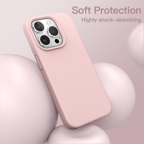 JETech Silicone Case for iPhone 15 Pro Max, Pink | Silky Soft Touch, Shockproof Protection, Scratch Resistant, Microfiber Lining - color: Pink, size: iPhone 15 Pro Max
