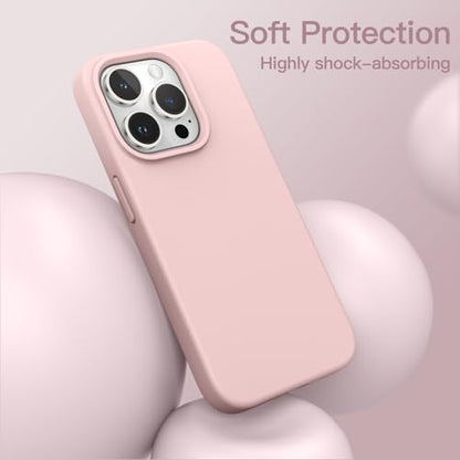 JETech Silicone Case for iPhone 15 Pro Max, Pink | Silky Soft Touch, Shockproof Protection, Scratch Resistant, Microfiber Lining - color: Pink, size: iPhone 15 Pro Max