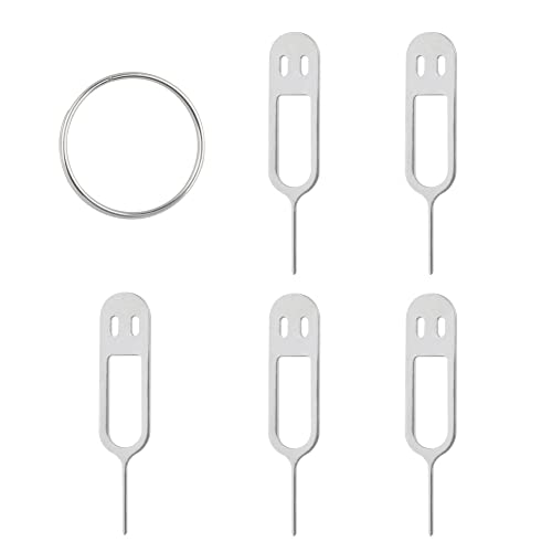 5 Piece Universal Sim Card Tray Removal Eject Pin Key Tool Stainless Steel Needle Opener Ejector for Mobile Phone Smartphone (Smile type)