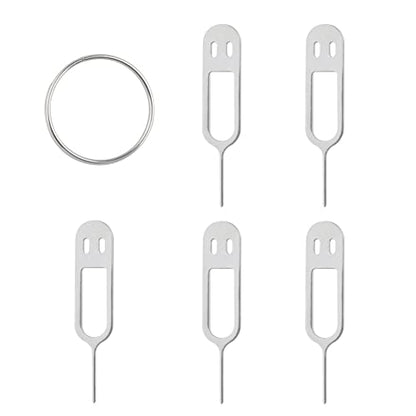 5 Piece Universal Sim Card Tray Removal Eject Pin Key Tool Stainless Steel Needle Opener Ejector for Mobile Phone Smartphone (Smile type)