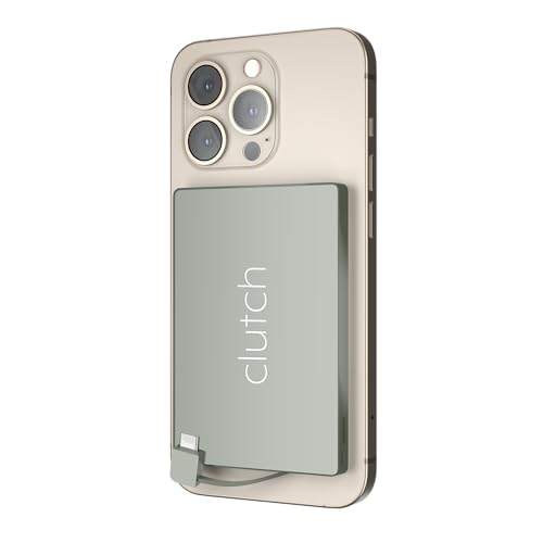 Clutch - Pro USB-C Portable Charger - Compatible with iPhone 15, 16, 17 & Android Devices - Power Bank Magnetic Battery - TSA Travel Approved - USB Rechargeable - Built-in Cable - 5000 mAh - 3.7oz - color: Gray