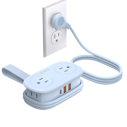 ORICO Travel Power Strip PD20W with 4 AC Outlets 3 USB Ports (1 USB-C) - color: Blue