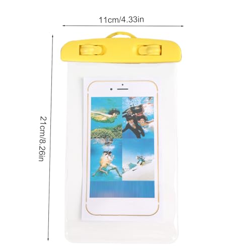 Waterproof Pouch for Phone Transparent Touchscreen Phone Holder | Water Play Cellphone Bag for Beach Cruise Vacation Running Camping Swimming Cycling Kayak Diving Travel - color: Yellow