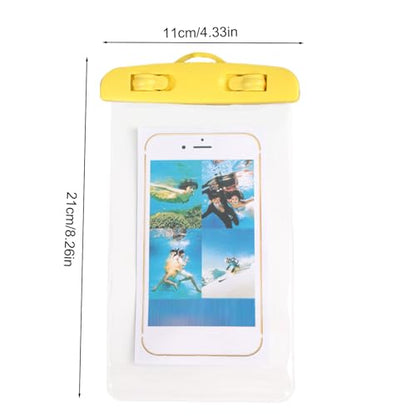 Waterproof Pouch for Phone Transparent Touchscreen Phone Holder | Water Play Cellphone Bag for Beach Cruise Vacation Running Camping Swimming Cycling Kayak Diving Travel - color: Yellow