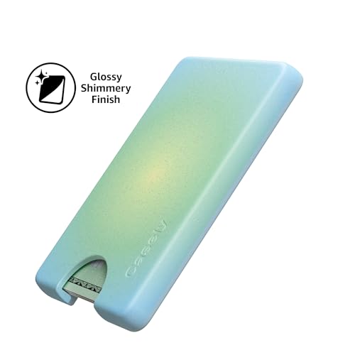 Casely MagWallet | Aura | Inner Glow | Green | Slim Wallet Card Holder | Compatible with MagSafe | Soft-Touch Hard Silicone | Holds Up to 3 Cards - color: Aura | Inner Glow | Green