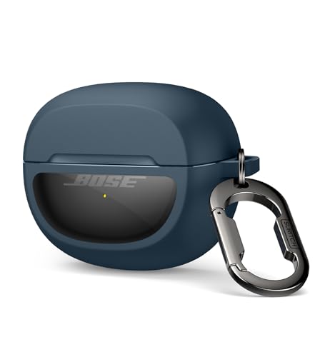 SURITCH Case Cover for Bose Ultra Open Earbuds(2024), Shockproof Protective Cover for Bose Ultra Open Wireless Ear Earbuds Charging Case Accessories with Carabiner, Navy - color: Blue