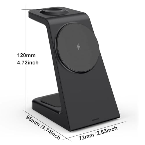 25W Magnetic Wireless Charging Stand for Mag-Safe, 3 in 1 Fast Wireless Charger Station for iPhone 17 Pro Max/17 Air/16 Pro/16 Plus/15/14/13/12 mini,Air Pods,Apple Watch
