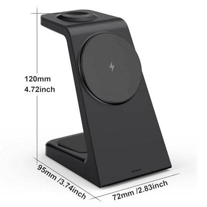 25W Magnetic Wireless Charging Stand for Mag-Safe, 3 in 1 Fast Wireless Charger Station for iPhone 17 Pro Max/17 Air/16 Pro/16 Plus/15/14/13/12 mini,Air Pods,Apple Watch