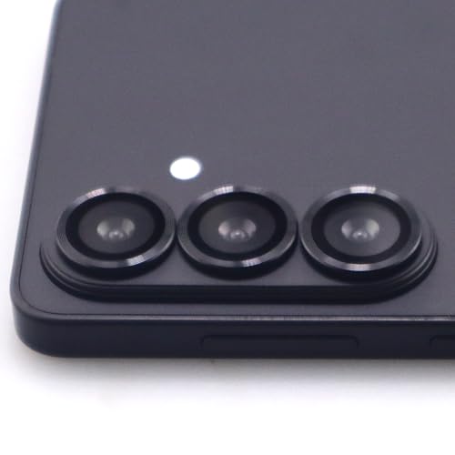 for Samsung Galaxy S26 / S26 Plus Camera Lens Protector Metal Ring Tempered Glass Lens Cover Accessories (Black) - color: Black