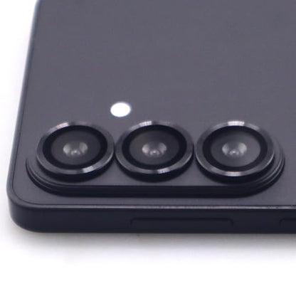 for Samsung Galaxy S26 / S26 Plus Camera Lens Protector Metal Ring Tempered Glass Lens Cover Accessories (Black) - color: Black