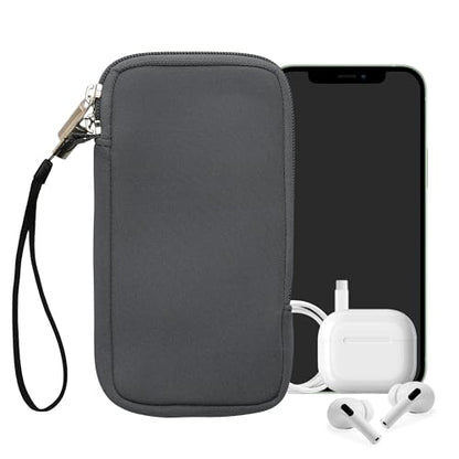 kwmobile Universal Phone Pouch Size XL - 6.7/6.8" - Neoprene Smartphone Pouch with Zip - Water-Repellent Mobile Phone Case - Sleeve in Blue Grey - color: blue grey, size: XL - 6.7/6.8"