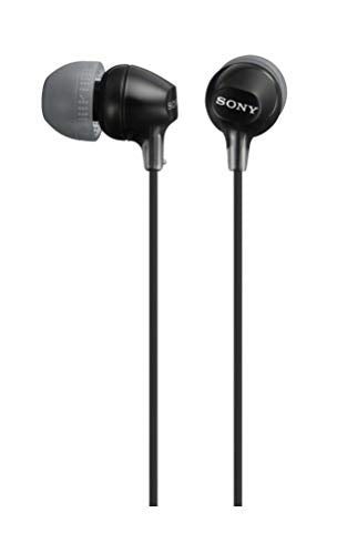 Sony MDREX15LP in-Ear Earbud Headphones, Black, Model Number: MDREX15LP/B (Pack of 2) - color: Black (Pack of 2), style: 3.5mm Aux, No Mic
