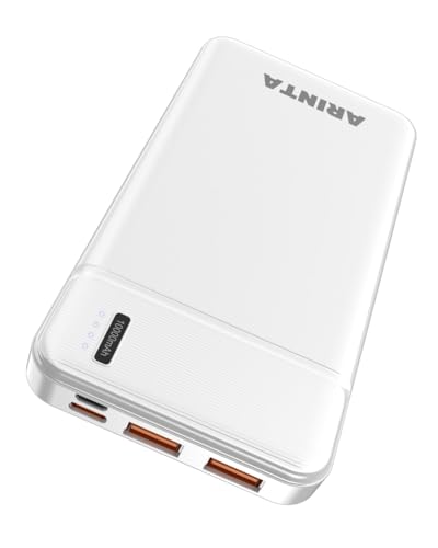 Portable Charger Power Bank 10000mAh, Battery Pack Ultra Slim with USB-C Input/Output, Travel Essentials, Compatible for Heated Gear, Smartphones & Tablets, Gifts for Men Women. (White) - color: White
