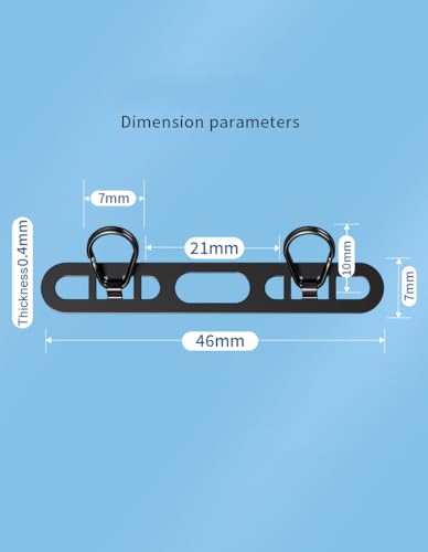 Phone Tether Tab with Two Hook, 0.4mm Ultra-thin Stainless Steel Cellphone Metal Patch,Universal Lanyard Tether Tab for Cell Phone - color: J