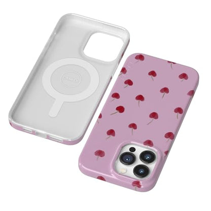 Casely iPhone 14 Pro Case | Very Cherry | Painted Cherries | Compatible with MagSafe | Classic Ultra Slim Design - color: Very Cherry | Painted Cherries, size: iPhone 14 Pro