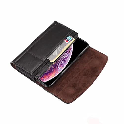Phone Holster for Samsung Galaxy S26 Ultra S25 Ultra A17 A16 A07 A06 A26 | Extra Large Belt Case for Moto G 5G, G Play, G Power 2026 2025 2024 | PU Leather Pouch Belt Holder with Clip Loop, Card Slots - size: X-Large