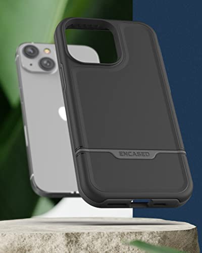 ENCASED Shockproof Case Compatible with iPhone 14 - Ultra Protective Heavy Duty Phone Cover, Rebel Series (Black) - color: Black, size: iPhone 14