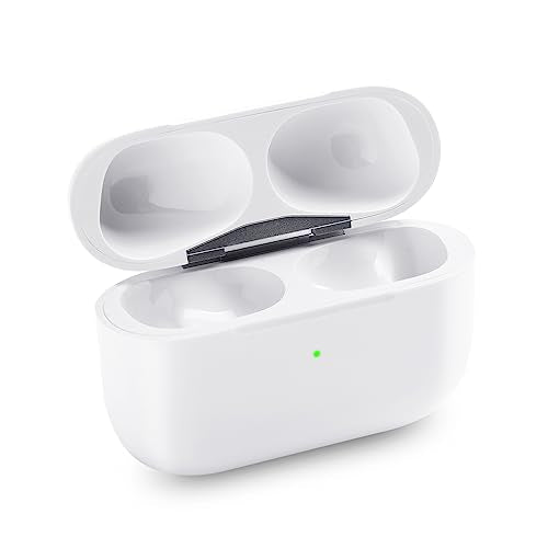 Replacement Wireless Charging Case Compatible with Airpods Pro 2nd & 1st Generation (USB-C), Charger Case Only with Bluetooth Pairing Sync Button - No Earbuds (White)