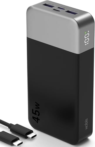 NOBIS 45W 20000mAh Portable Charger Power Bank Fast Charging - color: Black