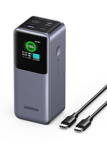 UGREEN Nexode Power Bank 20000mAh Bundle with USB C to USB C Cable 3.3FT Compatible with iPhone 15/15 Pro/15 Pro Max, MacBook Pro/Air, Galaxy S24/S23, iPad Pro/Air, Pixel 8