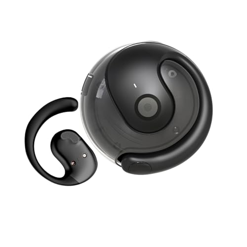 Open Ear Headphones Wireless Bluetooth 5.4, OWS Hanging Earphones Wireless Earbuds with Earhooks and Mic, IPX5 Waterproof, 48H Range, Out of Ear Earbuds for Sports Running Workout Driving(Black) - color: Black