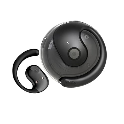 Open Ear Headphones Wireless Bluetooth 5.4, OWS Hanging Earphones Wireless Earbuds with Earhooks and Mic, IPX5 Waterproof, 48H Range, Out of Ear Earbuds for Sports Running Workout Driving(Black) - color: Black