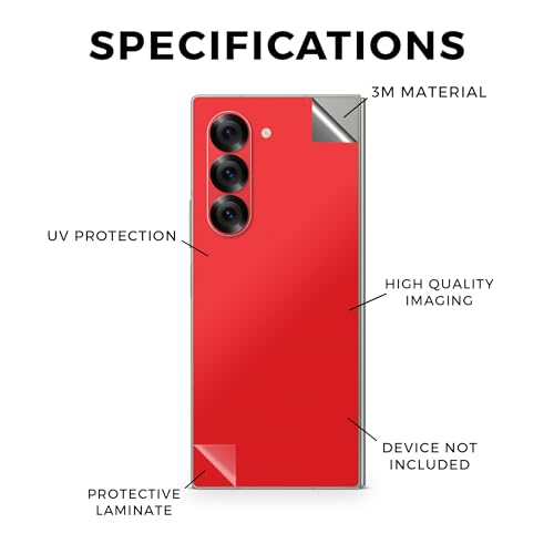 Phone Skin Compatible with Samsung Galaxy Z Fold 6 - Solid Red - Premium 3M Vinyl Protective Wrap Decal Cover - Easy to Apply | Crafted in The USA by MightySkins - color: Solid Red, style: Matte Finish