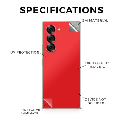 Phone Skin Compatible with Samsung Galaxy Z Fold 6 - Solid Red - Premium 3M Vinyl Protective Wrap Decal Cover - Easy to Apply | Crafted in The USA by MightySkins - color: Solid Red, style: Matte Finish