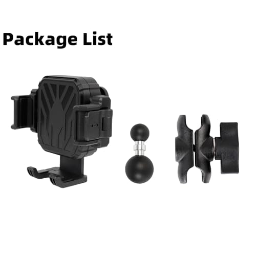 1" Ball Phone Mount Holder with Vibration Dampener ＆ 2.36" Short Double Socket Arm, Compatible with RAM B Size Mounts, Fits 5-7.2'' Phones, for Motorcycle Bike Boat ATV UTV Car Truck - style: 1" Ball Phone Holder with 2.36" Arm