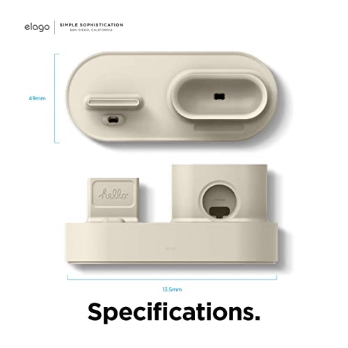 elago 3 in 1 Charging Station for iPhone, AirPods, AirPods Pro, Apple Watch - color: Classic White