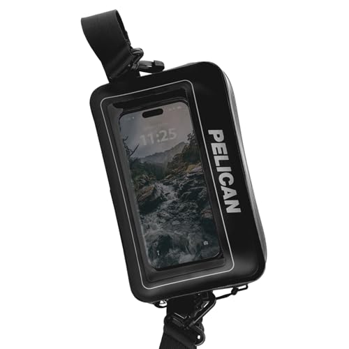 Pelican Marine Water-Resistant Sling Bag with Adjustable Strap (2L) - Black | Crossbody Chest/Shoulder Bag for Men and Touchscreen Compatible Phone Compartment - Travel Daypack for Camping, Hiking & More - size: 9.84 x 5.31 x 2.17 inches