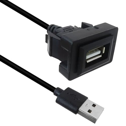Improved Universal USB Dash Socket for Toyota - 34x23mm Flush Mount with 9.84" Extension Cord