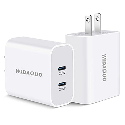 40W Dual USB C Wall Charger, 2Pack USB-C Charger Block Power Adapter Fast Charging Brick Box Plug Cube for iPhone 16e/16/16 Pro Max/15/14/13/12/11, iPad, AirPods, Samsung S25/S24/S23, Pixel, Android