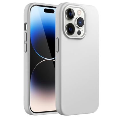 JETech Silicone Case for iPhone 14 Pro, Light Grey | Silky Soft Touch, Shockproof Protection, Scratch Resistant, Microfiber Lining - color: Light Grey, size: iPhone 14 Pro