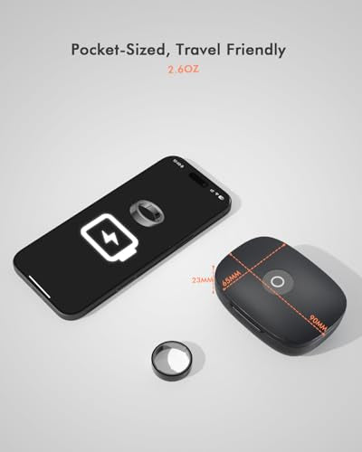 Doohoeek Charging Case Compatible with Ringconn Gen 2 Air (Official Charger NOT Include), Wireless Power Station Fits Official Chargers & Fit All-Sized Rings 1000mAh (NOT a Charger) (Black) - color: Black