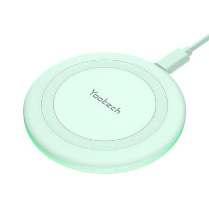 Yootech Wireless Charger,10W Max Wireless Charging Pad(No AC Adapter) | Compatible with iPhone 17/17 Pro/17 Pro Max/Air/16/15/14/13/SE 2022/12/11,Samsung Galaxy S25/S24/S23,for AirPods Pro 3 - color: Mint Green