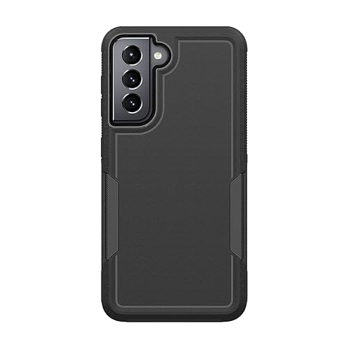 for Samsung Galaxy S21 Case: Dual Layer Protective Heavy Duty Cell Phone Cover Shockproof Rugged with Screen Protector - Military Protection Bumper Tough - Samsung Galaxy S21 5G 2021, 6.2 inch, Black - color: Black (PC) + Black (TPU)