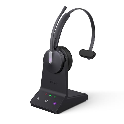 Yealink WH64 Mono DECT & Bluetooth Wireless Headset for Phone PC Cellphone - size: Mono