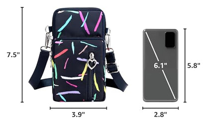 BIAOTIE Lightweight Small Crossbody bags Cell Phone Purses Travel Pouch Shoulder Bag for Women - color: Black Colorbar