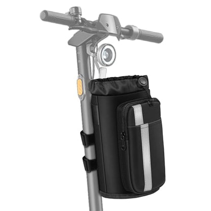 FINPAC Cup Holder for Bike, Universal Water Bottle Holder w/Phone Pockets - color: Black