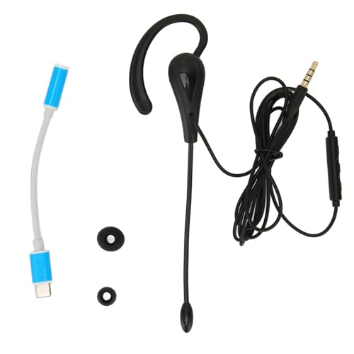 Cyrank Single Earbud, Mono Headphone Noise Cancelling One Ear Sport Earphone with Mic Wired One Ear Earphone Headset for Office(Type-c)