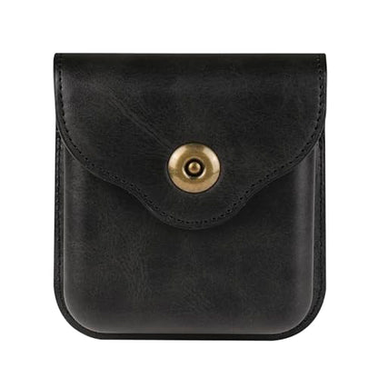 Cellphone Waist Bag with Card Holder Compatible with Samsung Galaxy Z Flip 6/Z Flip 5/Z Flip 4/Z Flip 3/Z Flip 4G 5G, Mens Leather Holster Case with Belt Clip Carrying Case Waist Bag for Cellphone - color: Black