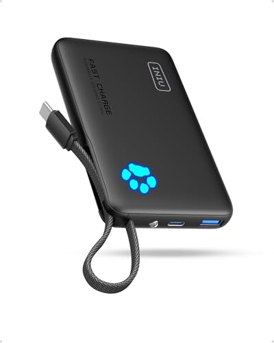 INIU 45W Fast Charging Tablet Portable Charger, Smaller 10000mAh Power Bank - color: Black