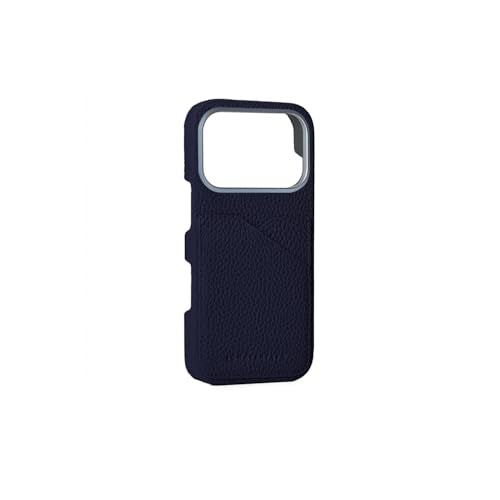 BONAVENTURA (for iPhone 17 Pro Shrink Leather Back Cover Case [Navy], Made with Premium European Genuine Leather, Gift BPCT17P-NA