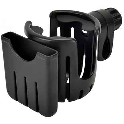 2-in-1 Water Bottle & Phone Holder for Bike - Stroller Cup Holder (Black) - color: Black (upgrade)