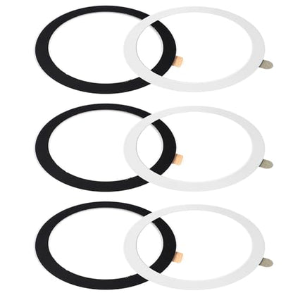 TENOC Universal Metal Ring Sticker, 6Pcs, Black+White | Compatible with iPhone/Samsung/Android Cellphones, Magnetic Phone Charger/Mount/Holder Conversion - color: Black&White