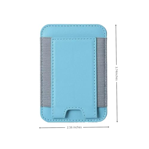 7 Cards Holder for MagSafe Wallet, Stronger Magnetic Wallet RFID Blocking for iPhone 17/16/15/14/13/12 and Pro Promax Series - color: Sky blue elastic wallet